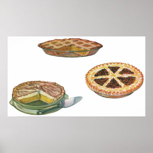  desserts, Thanksgiving Pies, Pecan Pumpkin Poster