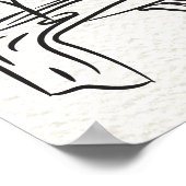 Dessin à la main Champagne Doodle Mariage Affiche  (Coin)