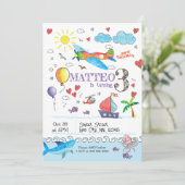 Dessin à la main Doodle Anniversaire Invitation (Debout devant)