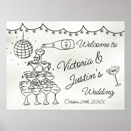 Dessin à la main Funky Doodle Mariage Affiche de b (Devant)