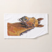 Dessin à la main petit mignon poulain (Serviette à main)