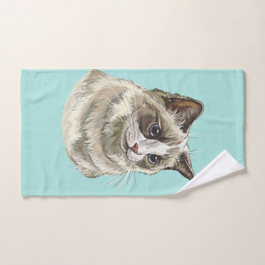 Dessin à la main Ragdoll chat (Serviette à main)