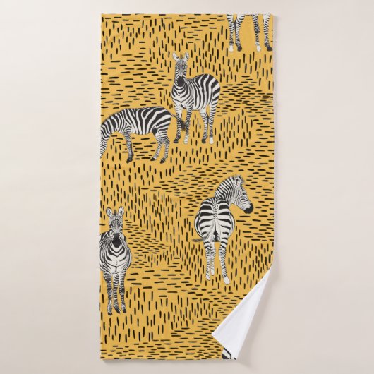 Dessin à la main Zebra Motif sans couture avec lig (Serviette de bain)