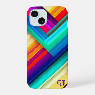 Dessin à rayures colorées gras avec Chevron & init