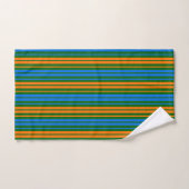 Dessin à rayures verticales vert orange bleu   (Serviette à main)