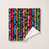 Dessin abstrait irrégulier coloré noir (Gant de toilette)