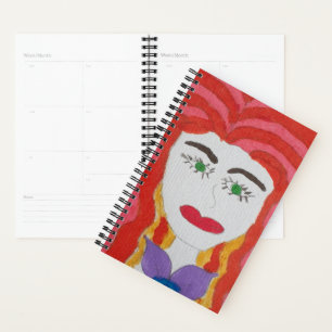 Dessin Abstrait : Visage d'une fille rouge haïe