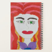 Dessin Abstrait : Visage d'une fille rouge haïe (Dos)