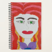 Dessin Abstrait : Visage d'une fille rouge haïe (Devant)