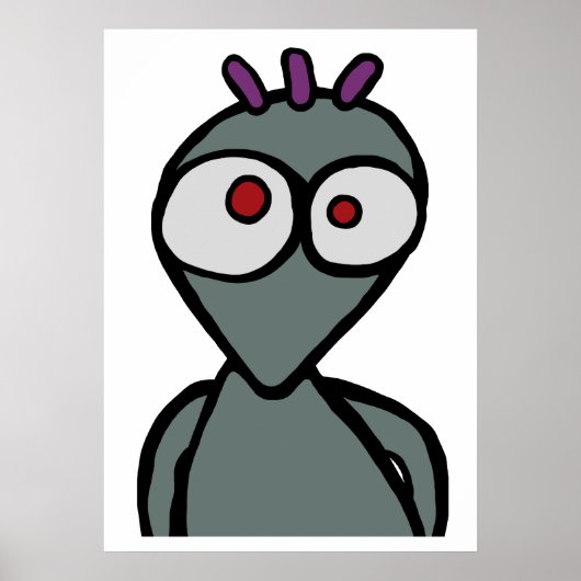Dessin animé alien, impression artistique (Devant)