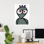 Dessin animé alien, impression artistique (Bureau à domicile)
