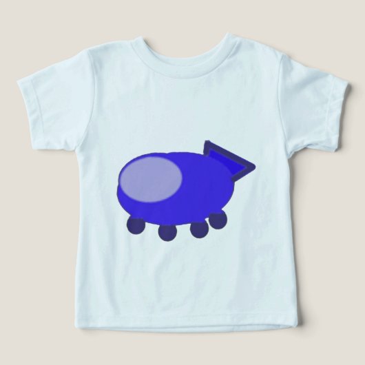 Dessin Animé Anime Popcorn Bateau Spatial Bleu (Design Recto)