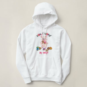 Dessin animé cochon donut jeu de mots sweat à capu