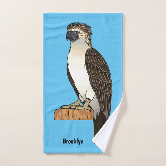 dessin animé d'aigle des Philippines (Serviette à main)