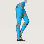 Dessin animé de chat drôle Leggings bleus (Droite)