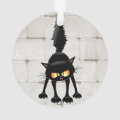 Dessin animé de chat noir drôle et féroce (dos)