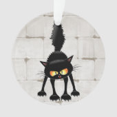 Dessin animé de chat noir drôle et féroce (devant)