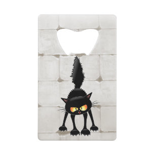 Dessin animé de chat noir drôle et féroce