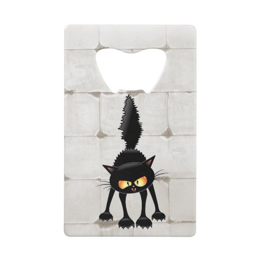 Dessin animé de chat noir drôle et féroce (Devant)