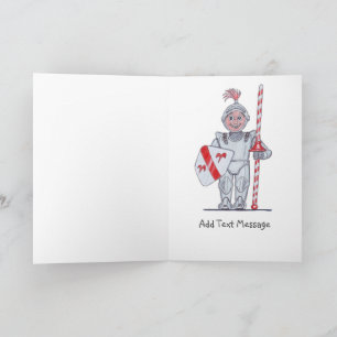 Dessin animé de chevalier en armure Carte