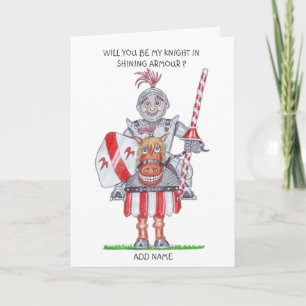 Dessin animé de Chevalier en armure Carte