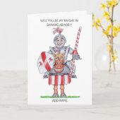 Dessin animé de chevalier en armure Carte (Fleur jaune)
