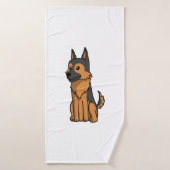 Dessin animé de German Shepherd (Serviette de bain)