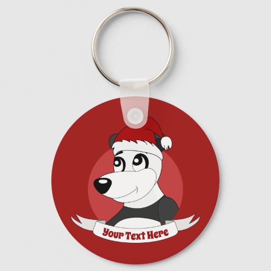 Dessin animé de Noël avec porte-clés ourson panda (Recto)