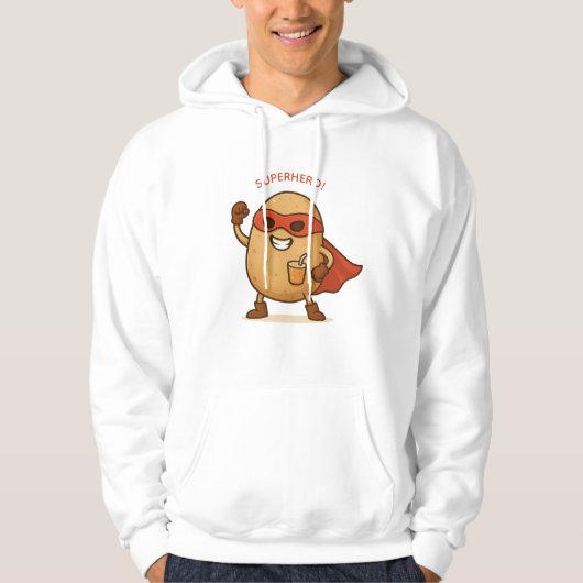 Dessin animé de super-héros patate drôle Pullover  (Devant)