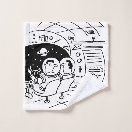 Dessin animé de vaisseau spatial avec livraison de (Gant de toilette)