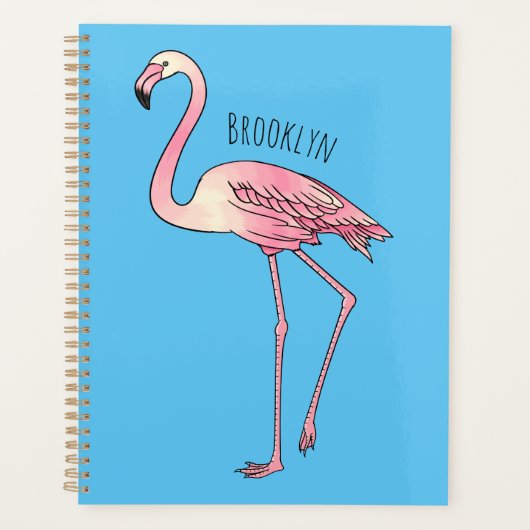 dessin animé d'oiseau Flamant rose (Devant)