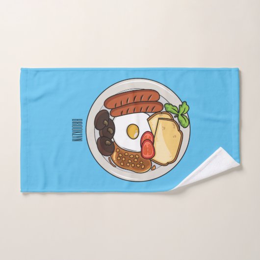 dessin animé du petit-déjeuner anglais (Serviette à main)