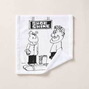 Dessin animé d'un clown et d'un cireur de chaussur