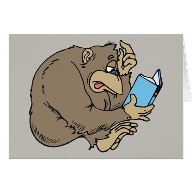 dessin animé gorille livre de lecture (Devant horizontal)