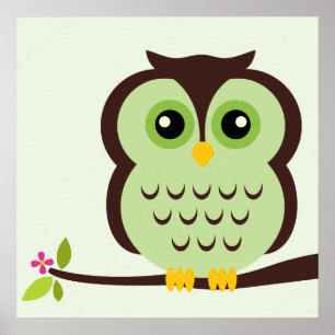 Dessin animé hibou décoration murale pour enfants