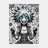 dessin animé joyeux art original blu_eyes black_a (Recto)