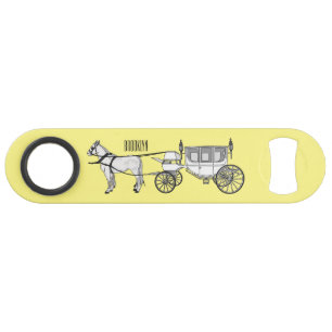 dessin animé mariage cheval & calèche