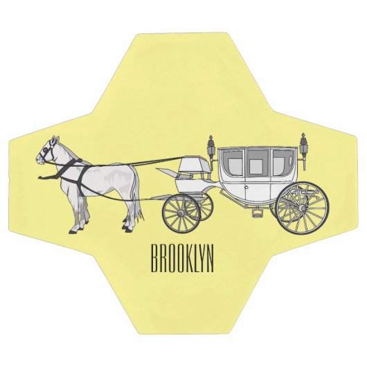 dessin animé mariage cheval & calèche (Plat)