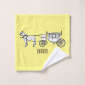 dessin animé mariage cheval & calèche (Gant de toilette)