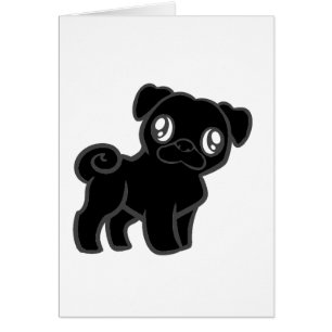 Dessin animé pug noir