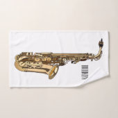 dessin animé saxophone (Serviette à main)