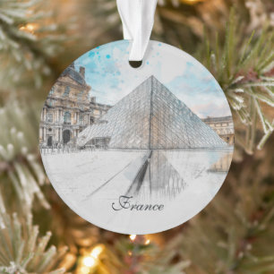 Dessin aquarelle du Louvre Paris, France