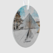 Dessin aquarelle du Louvre Paris, France (devant)