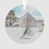 Dessin aquarelle du Louvre Paris, France (dos)