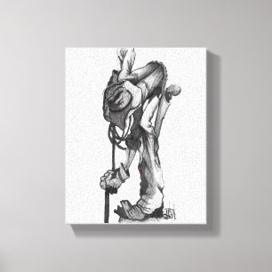 dessin au crayon cowboy impression