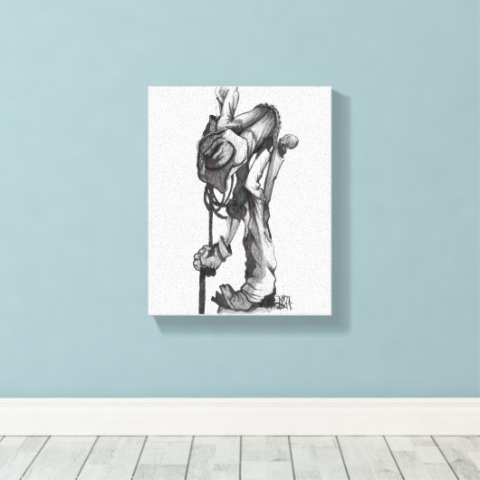 dessin au crayon cowboy impression (Insitu (Plancher de Bois))