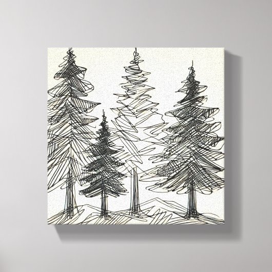 Dessin au crayon Impression des pins (Recto)