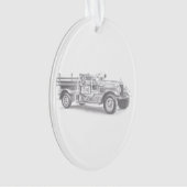 dessin au crayon vintage pour camion à feu (devant)