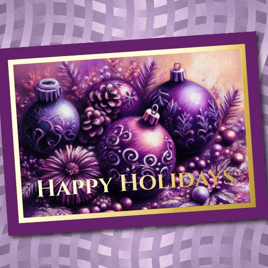 Dessin au pastel dur motif de Noël vacances violet