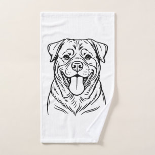 Dessin au trait de Rottweiler � ligne d'art minima
